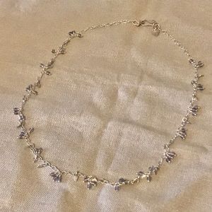 Me&Ro Iolite and Silver Tiny Petal & Bead Necklace